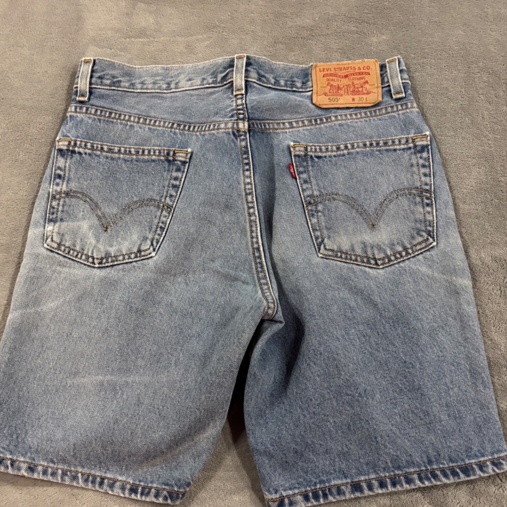 Levi's 505 Mens Regular Fit Denim Shorts Light Wash Blue W30 34505-1891